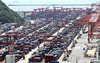 This photo taken on Sept. 1, 2026, shows a port filled with containers scheduled to be shipped in Busan. (Yonhap)