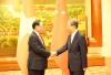 Vice Chairman of the National Assembly Tran Quang Phuong (L) and Zhao Leji, Chairman of the Standing Committee of the National People’s Congress (NPC) of China (Photo: VNA)