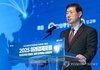 Hwang Dae-il, the president and CEO of Yonhap News Agency, delivers an opening address during the 2025 Future Economic Forum in Seoul on Nov. 14, 2025. (Yonhap)